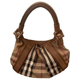 Borsa a Spalla Hobo Burberry Beige a Quadri