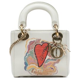 Dior Bianco DiorAmour Niki De Saint Phalle Mini Lady Dior in Pelle di Vitello