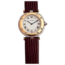 Orologio Cartier Panthère Rotondo Oro e Acciaio Quadrante Bianco