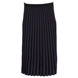 Falda midi plisada de punto elástico Klara de Diane von Furstenberg en viscosa azul marino