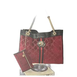 Borsa Gucci Rajah in velluto rosso