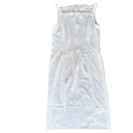 Maison Martin Margiela SS19 Midi Weißes Reißverschlusskleid Größe 40IT.