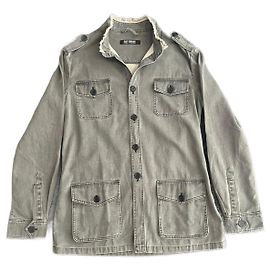Raf Simons SS2004 "Que el círculo no se rompa" Camisa militar de botones Siddhartha devuelta.