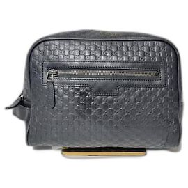 Gucci GG Microguccissima Leather Toiletry Case Black 419775