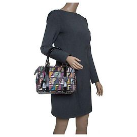 FENDI Boston Tasche aus mehrfarbig beschichtetem Canvas Zucca Spalmati