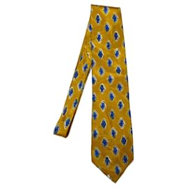 Cravatta Ermenegildo Zegna in seta gialla con motivi artistici