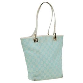 Borsa a Spalla GG Canvas GUCCI Blu Bianco 002 1099 Auth 82826