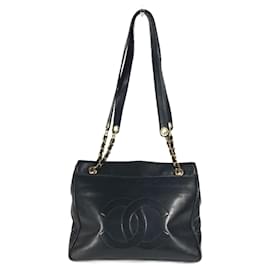 Borsa a spalla grande Chanel CC Coco Mark W con catena