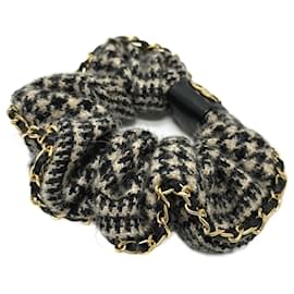 Chanel Coco Marchio Houndstooth Hair Chain Scrunchie