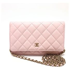 Borsa a spalla in pelle caviar rosa Chanel