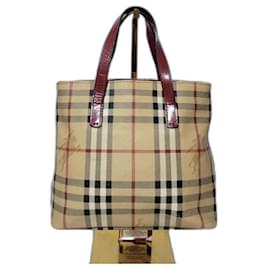 Burberry Haymarket Check kleine Tote-Tasche rot