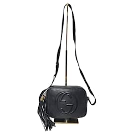 Borsa Disco Piccola Soho in pelle martellata nera GUCCI