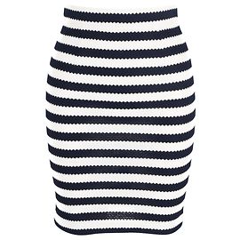 Falda de banda a rayas Diane von Furstenberg en algodón blanco