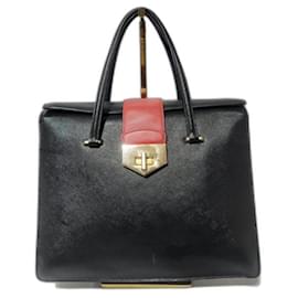 Borsa PRADA Saffiano Tri-Color Turn Lock Bianco Rosso Nera