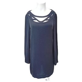 Diane Von Furstenberg Vestido DvF Melanie con escote de jaula en seda negra