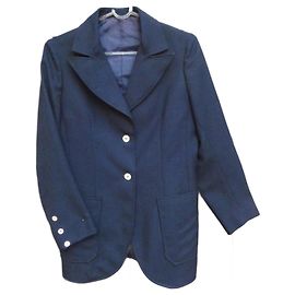 Autre Marque Blaue Wolljacke Größe 40