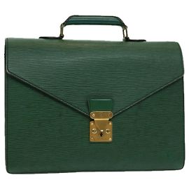 LOUIS VUITTON Epi Serviette Ambassador Bolsa de Negocios Verde M54412 LV Auth 84072