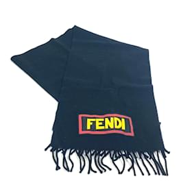 Fendi Black Wool Stole