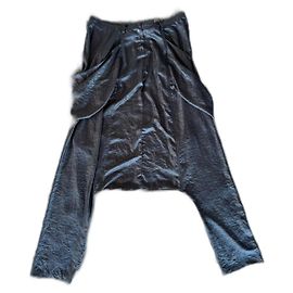 Autre Marque Pantaloni in seta nera a vita bassa Masnada primi anni 2000.