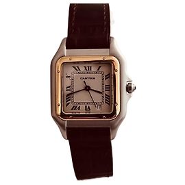 Orologio Cartier Panthère GM oro e acciaio quadrante bianco