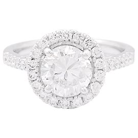 inconnue 1,26 ct Diamantring mit Halo, Weißgold.