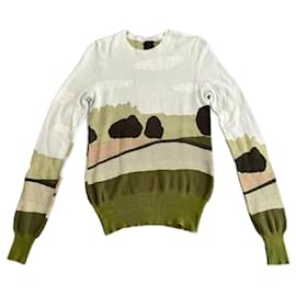Jacquard Landschafts-Pullover Bernhard Willhelm Frühling Sommer 2001. - Autre Marque
