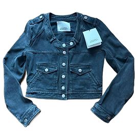 Giacca in denim Isabel Marant nero sbiadito