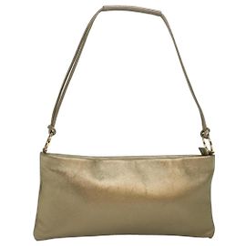 Borsa a Spalla Gancini in Pelle Dorata Auth 83734 di Salvatore Ferragamo