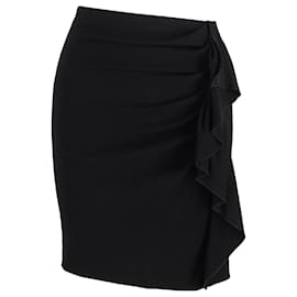 Falda mini con volantes Joseph en lana negra
