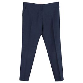 Marni Gerade Bein Hose aus blauer Wolle