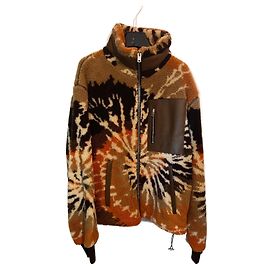 Giacca Amiri in pile con inserti in pelle
