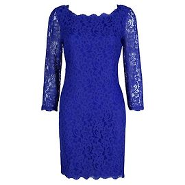 Diane Von Furstenberg Zarita-Spitzenkleid von DvF in Azurblau