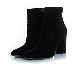 Saint Laurent, botines de terciopelo negros