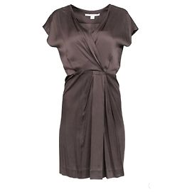 Diane Von Furstenberg Abito in seta a portafoglio Akari Dark Taupe di DvF