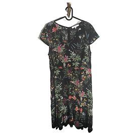 Vestido floral Gerard Darel negro de viscosa