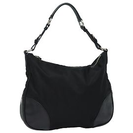 PRADA Borsa a Spalla in Nylon Nera Auth am6640