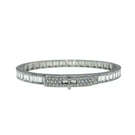 Hermès bracelet Square full of diamonds Kelly Baguettes white gold