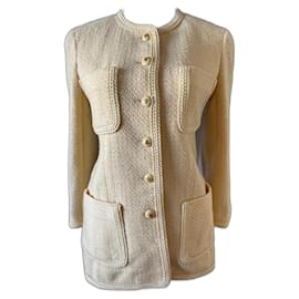 Chanel Tweed Jacke Gelb Größe 38