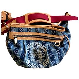 Borsa a mano Louis Vuitton in denim blu