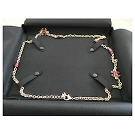 Sautoir Chanel nuevo 90 cm rojo nacarado con su caja