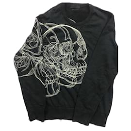 Felpa Alexander McQueen con Design Teschio Nera in Cotone - Alexander Mcqueen