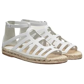 Hermès HERMES Costanza Espadrillas in Pelle Bianca T38