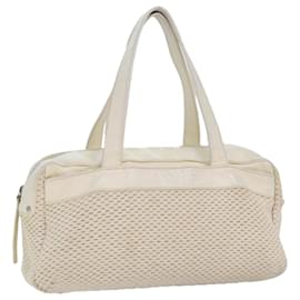 CHANEL Borsa a mano in tela di pelle beige CC Auth yb619