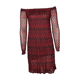 Missoni Zickzackkleid in Rot, Rosa und Grau