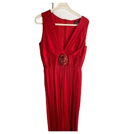 Vestido de noche Andrew GN de seda roja
