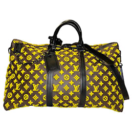 Keepall 50 Louis Vuitton borsa da viaggio triangolo giallo