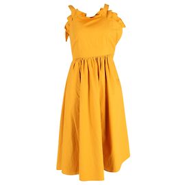 Roseanna Gelbes Baumwollkleid mit Rüschendetails und Schnürung von Sea New York