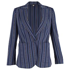 Einreiher aus marineblauer Wolle mit gewebten Streifen von Burberry