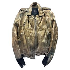 Autre Marque Die Asymmetrische Leder-Goldjacke Grande Bleu (L.G.B.).