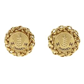 Orecchini a clip con motivo di riso placcati in oro Chanel